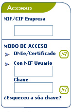 Acceso mediante certificado digital - Introducir NIF/CIF proveedor