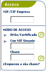 Acceso mediante certificado dixital - Introducir NIF/CIF provedor